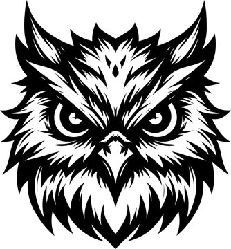 owl head, animal illustration