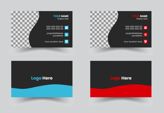  Business cards Modern business cards templates.Business card template design with front and back presentation. modern Luxury Business card design template. business  visiting card design with   compa