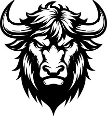 bull head, animal illustration