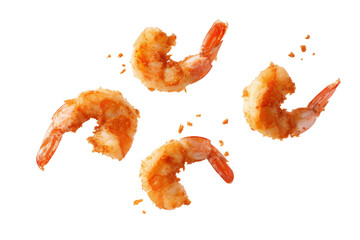 Butterfly shrimps or fried prawns that look delicious isolated on background, tempura crispy food taste.