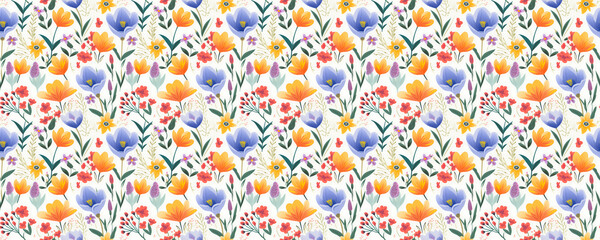 beautiful spring flower drawing pattern