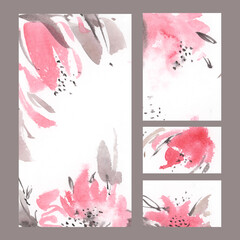 A set of watercolor backgrounds for wedding printing.