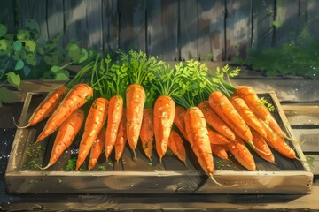 Bunch of Carrots on Metal Tray