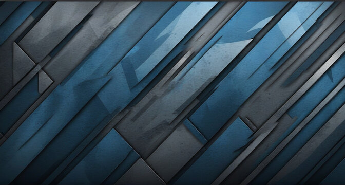  Blue Horizon   Abstract geometric banner. Parallel lines intersect on the blue background. Backdrop for business, finance and technology
