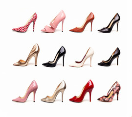 Elegant high heels collection for fashion and shopping concepts