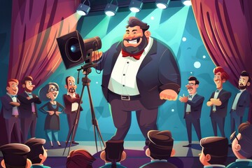 Man in Tuxedo Standing in Front of a Crowd of People