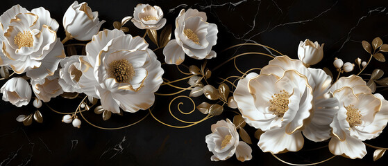 Cream White Abstract Background Opulent Flower Display