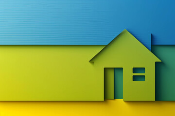 green house on a paper background