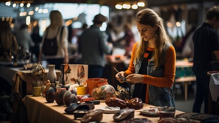 Artisans Showcase Handmade Crafts at Vibrant Marketplace, Local Craft Market Exploration