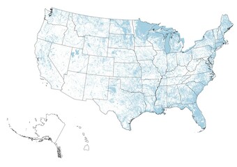 USA Detailed Water Bodies