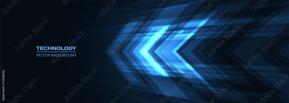 Poster abstract blue arrows futuristic technology background concept high-speed movement. dynamic motion bl