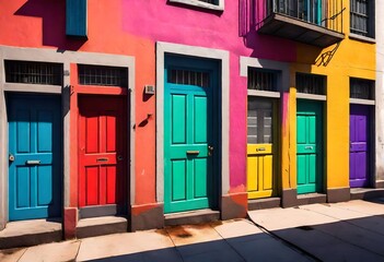 colorful houses in island