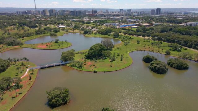 Sarah Kubitschek City Park in Brasilia, Brazil. Aerial View