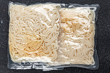 udon packaged noodles japanese cuisine wheat flour tasty fresh healthy eating cooking appetizer...