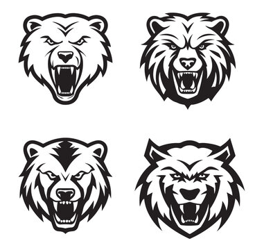Angry bear head mascot