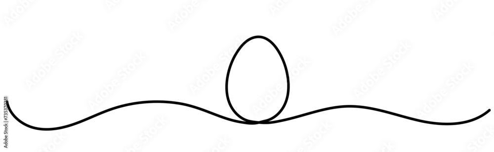 Poster easter background with egg shape continuous line drawing art. hand-drawn easter border isolated on t