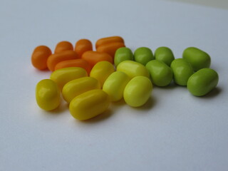 Zbliżenie na kolorowe pastylki