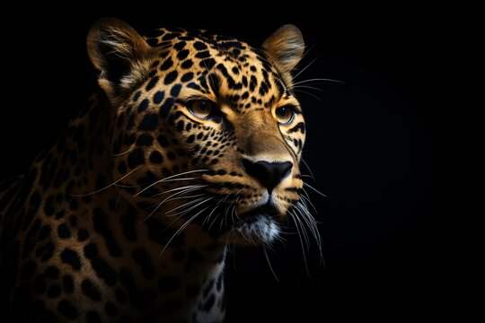 a close up of a leopard