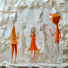 Whimsical 3D Characters Engaging in Joyful Communication