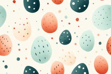 A Pattern of Different Colored Eggs on a White Background