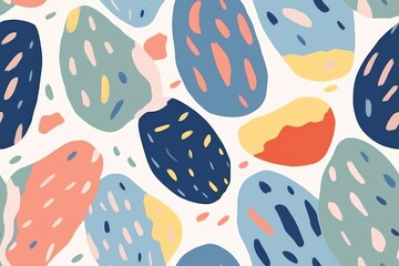 A Pattern of Colorful Shapes on a White Background