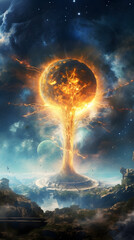 asteriod crushes the world