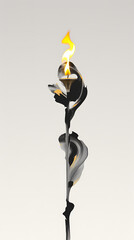 emotional brush strokes black white yellow