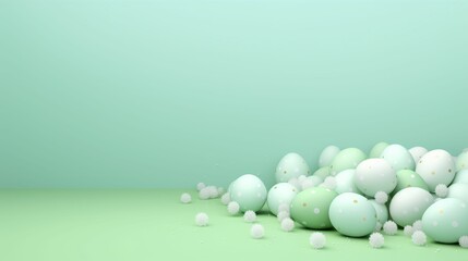 A Pile of White Balls on Top of a Green Floor