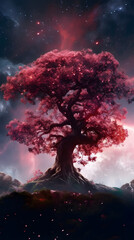 pink galaxy tree