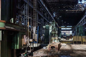 Big mechanical plant destroyed during war in Ukraine