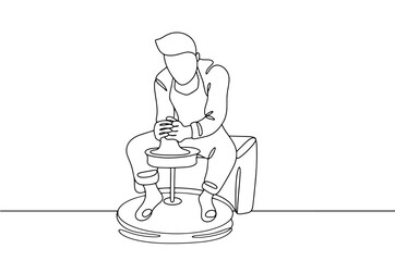 Potter. Pottery. Craft. Clay. Man