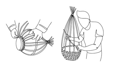 Vine. Wicker weaving. Master of wicker weaving