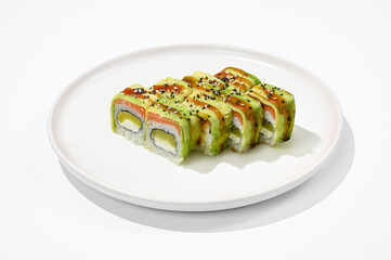 delicious rolls on a white plate