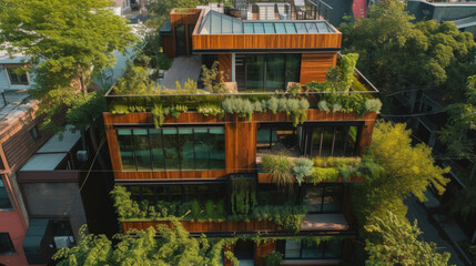 With a rooftop greenhouse and tiered vertical planters this urban home is a green paradise in the heart of the city.