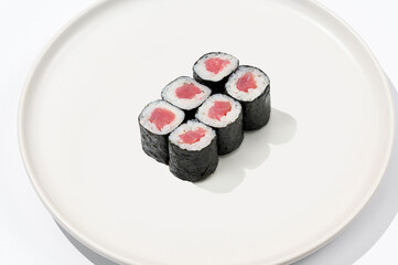 delicious rolls on a white plate