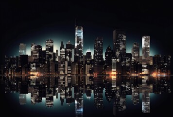 Fototapeta na wymiar abstract urban night landscape