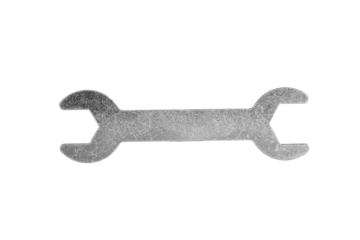 hex nut wrench on isolated white background close up