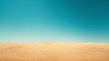 Fototapeta na wymiar The vastness of a desert landscape, with towering sand dunes stretching to the horizon under a clear blue sky