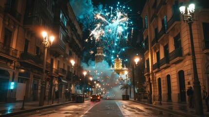 Fototapeta na wymiar the city of fireworks and firecrackers