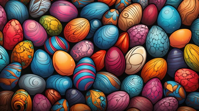 Assorted Colorful Eggs With Unique Designs