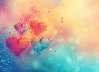 Three Heart Shaped Balloons Floating in the Air