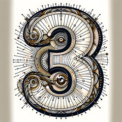 Obraz premium number 3 art