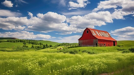 Obraz premium country red barn background