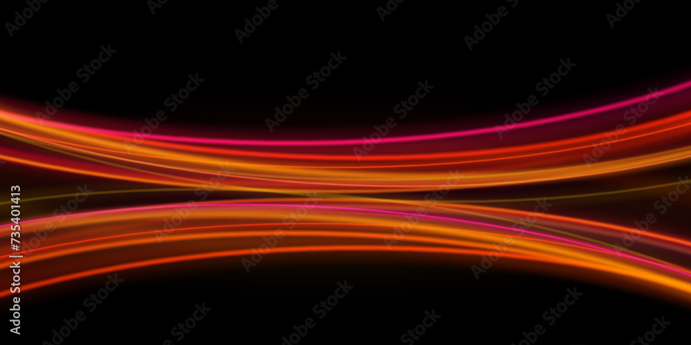 Aufkleber Dynamic composition of bright lines forming lights track of speed movement. Futuristic neon light effect. Speed of light concept background