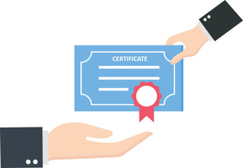 Businessman receives a certificate and award ceremony or receiving finance concept, 
