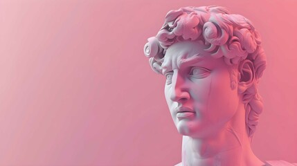 Pink colored modern Greek statue elegance