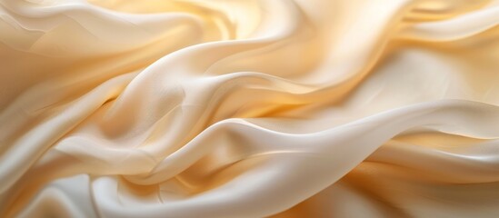 Obraz premium Elegant Soft White Silk Fabric with Flowing Pattern for Background, Texture, or Wallpaper Design