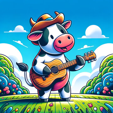 a musician cow
