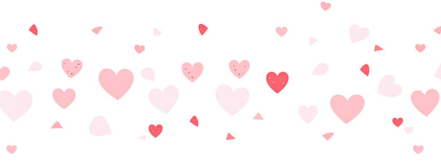 White Background With Pink and Red Hearts