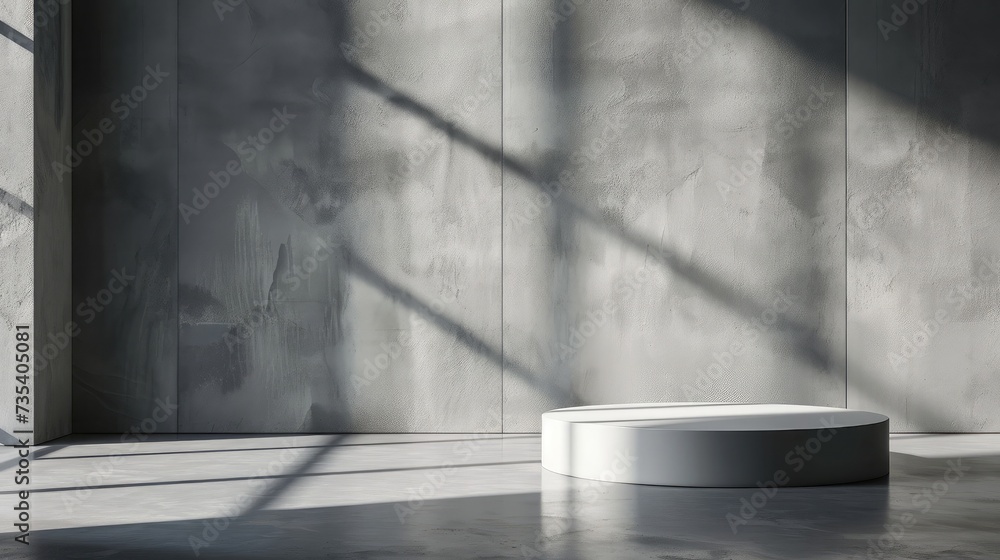 Aufkleber gray background for product presentation with shadow and light from windows